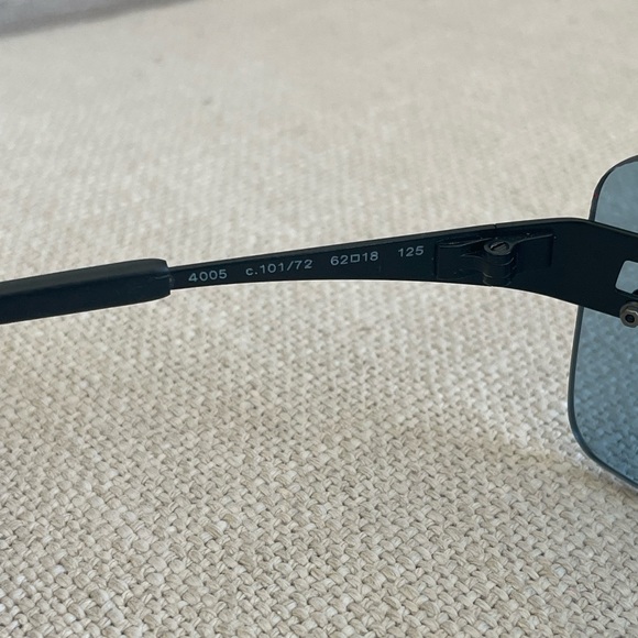 Vintage Chanel Black Matte Metal Frameless Blue Lense Sunglasses with Case - Picture 9 of 13